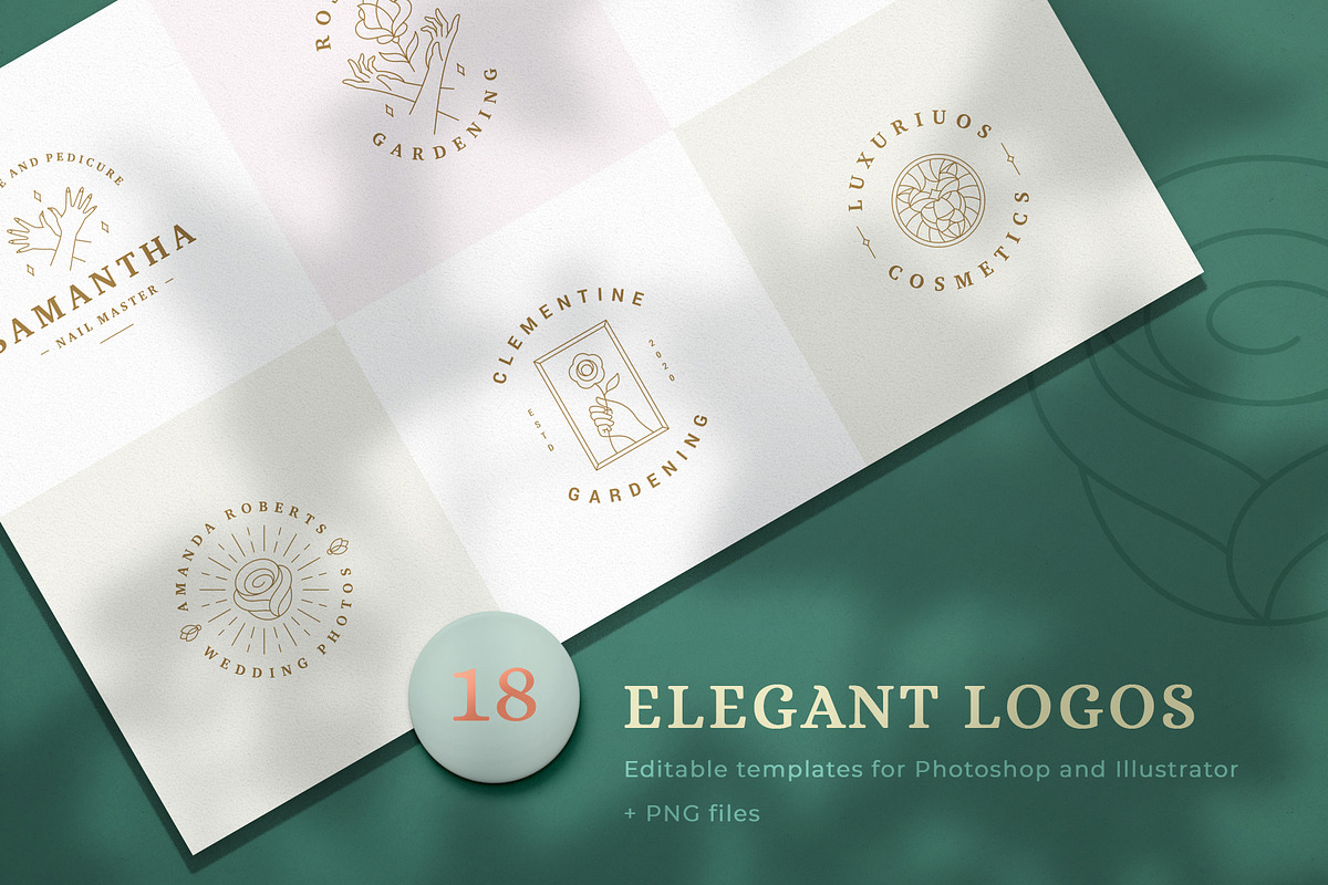 Elegant Line Logos Bundle in Logo Templates - product preview 8