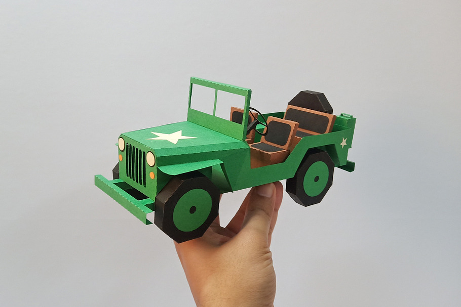 DIY Army Jeep - 3d papercraft in Templates - product preview 8