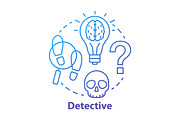 Detective literature blue icon