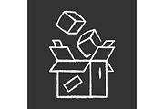 Parcel packing chalk icon