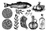 Food illustrations set
