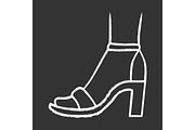 Ankle strap high heels chalk icon
