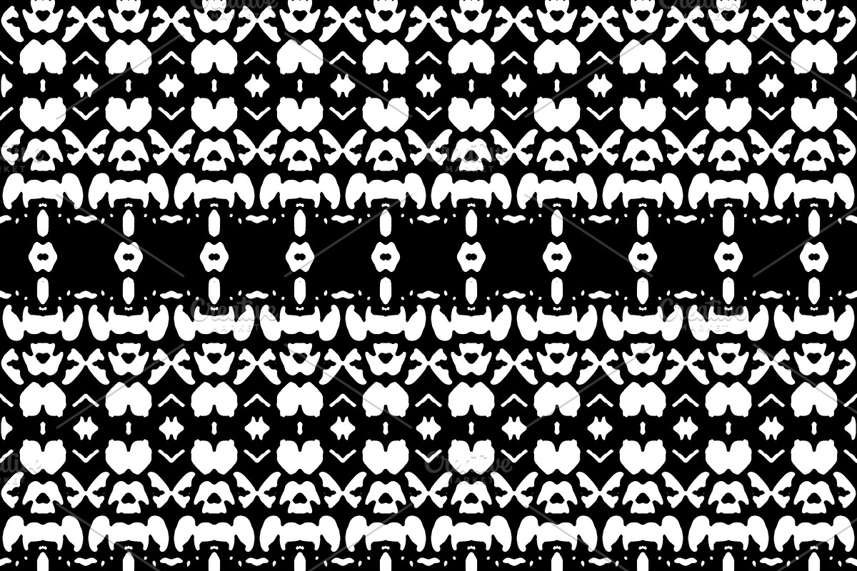 Black and White Bold Tribal Seamless in Patterns - product preview 8
