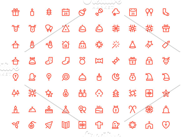 200 Christmas Line Icons in Graphics - product preview 2