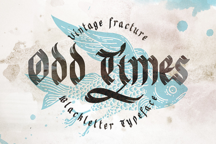 Odd times typeface + bonus graphics in Blackletter Fonts - product preview 8