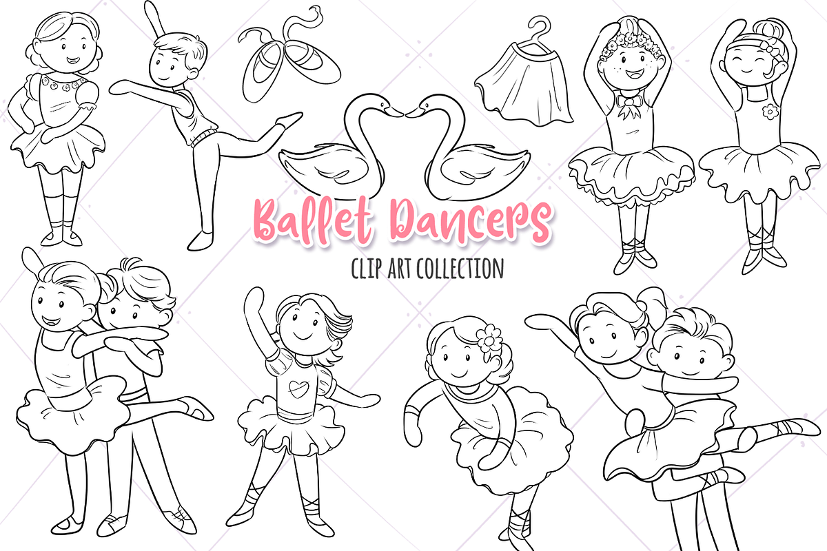 Ballet Dancers Digital Stamps in Illustrations - product preview 8