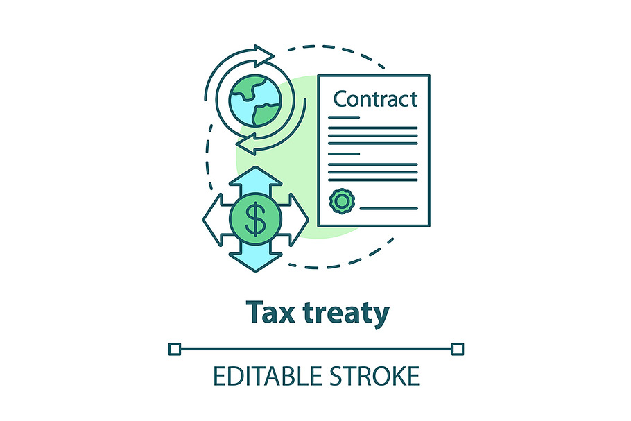 Tax treaty concept icon