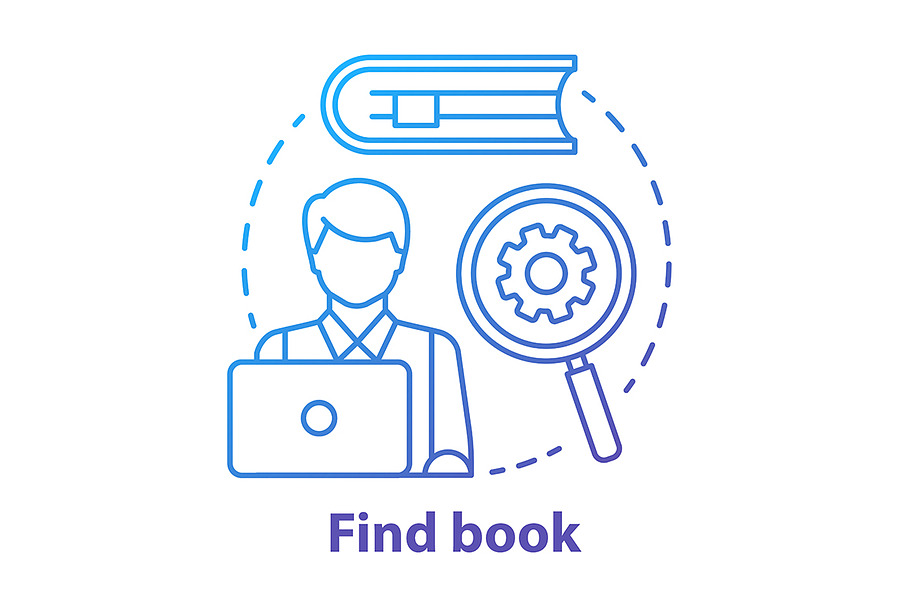 Find book blue concept icon