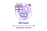 Gift taxes concept icon