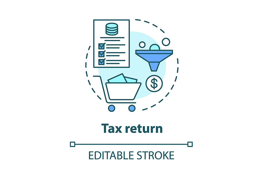 Tax return concept icon