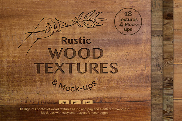 Engraved Wood Mock-ups & Textures