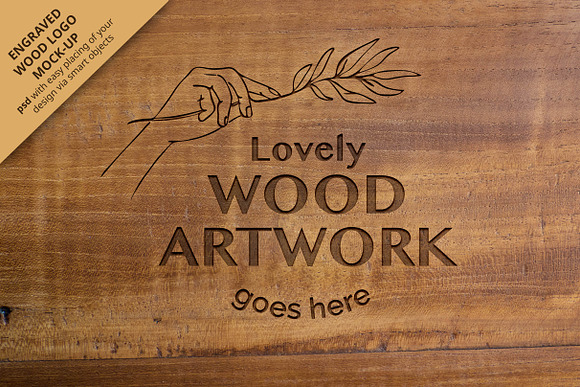 Engraved Wood Mock-ups & Textures in Textures - product preview 1
