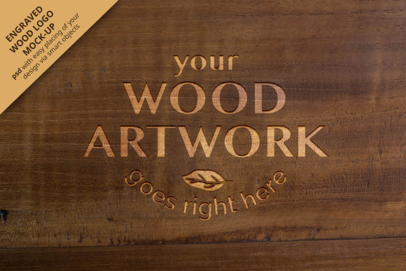 Engraved Wood Mock-ups & Textures in Textures - product preview 2