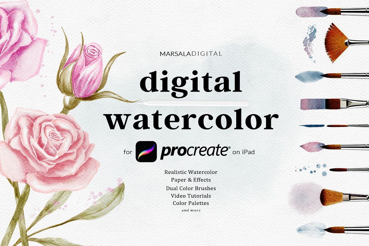 Procreate Watercolor Brushes Kit in Add-Ons - product preview 8