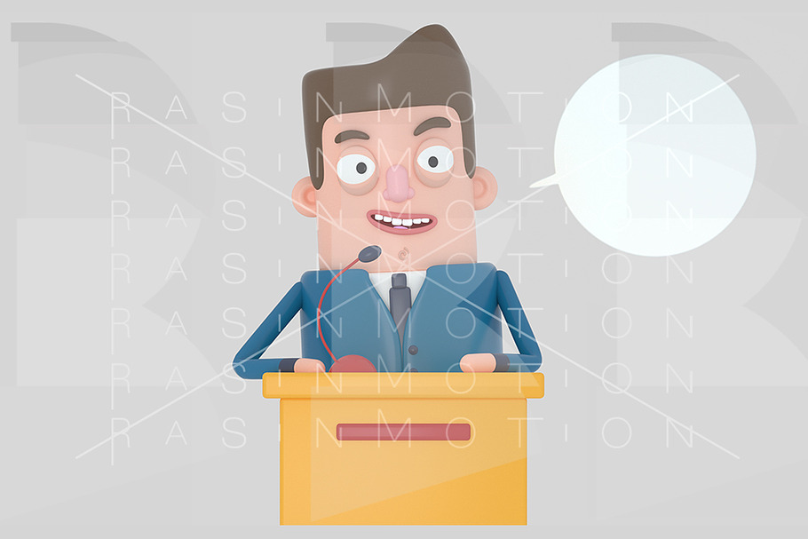 Politician man talking. Isolated. 3d in Illustrations - product preview 8