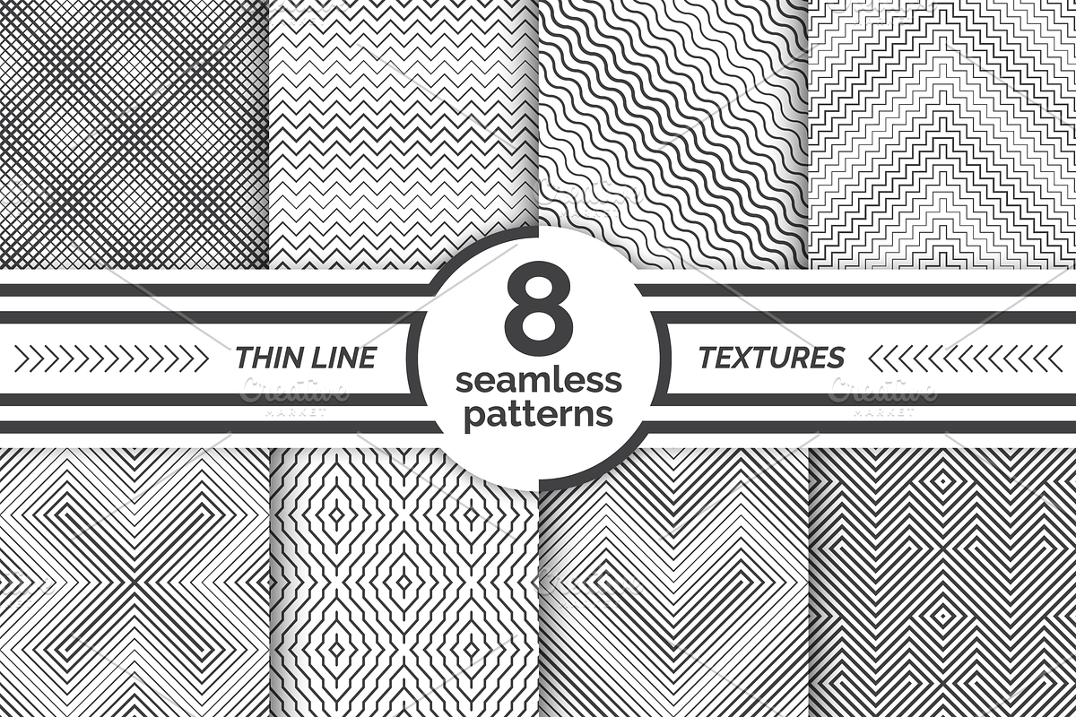 Modern linear seamless patterns in Patterns - product preview 8