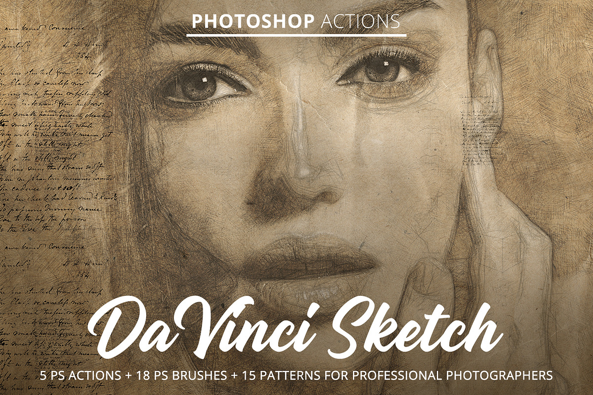 Da Vinci Sketch Action for Photoshop in Add-Ons - product preview 8