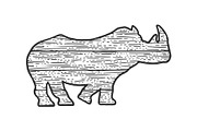 wooden rhinoceros animal silhouette