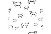 Sheep animal seamless pattern
