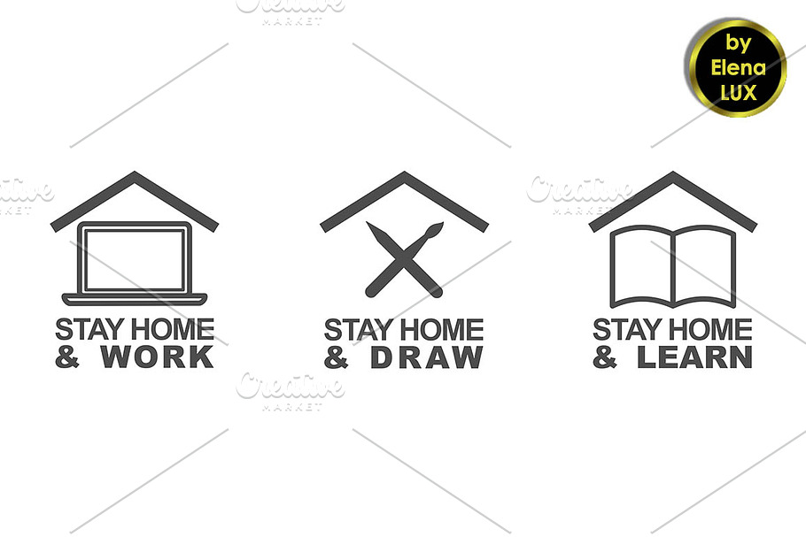 Stay Home Icons Set