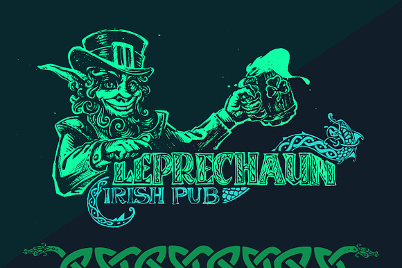Irish Pub "Leprechaun" in Product Mockups - product preview 1