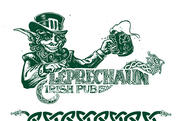 Irish Pub "Leprechaun" in Product Mockups - product preview 3