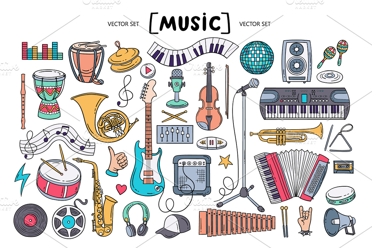 Vector set on the theme of music in Objects - product preview 8