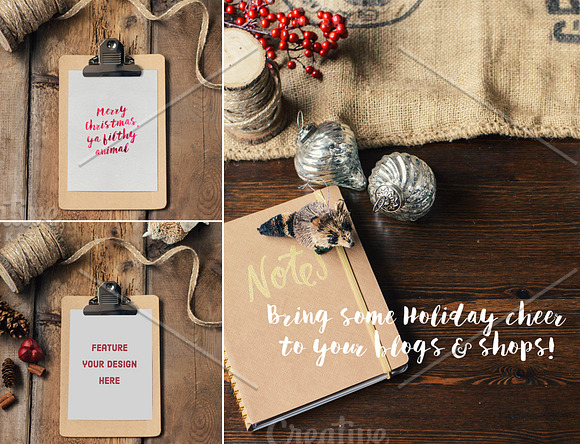 Rustic Holiday Photo Bundle in Mockup Templates - product preview 2