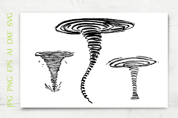 Vector Hand Drawn Tornado Set in Objects - product preview 1