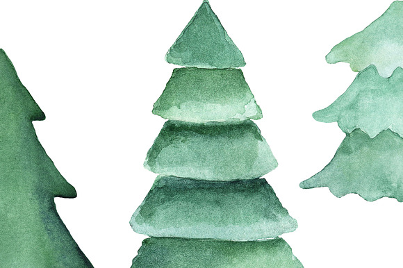 Watercolor Fir Tree PNG Objects in Objects - product preview 3