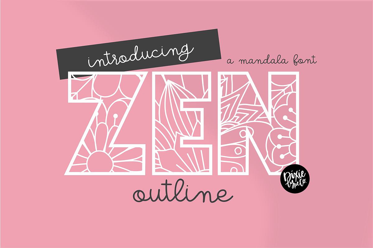 ZEN OUTLINE a Mandala Font in Display Fonts - product preview 8