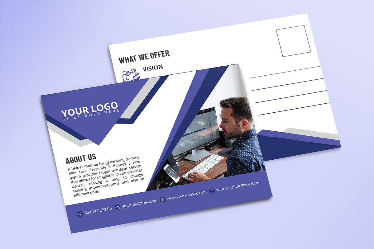 Business Postcard Design in Postcard Templates - product preview 8
