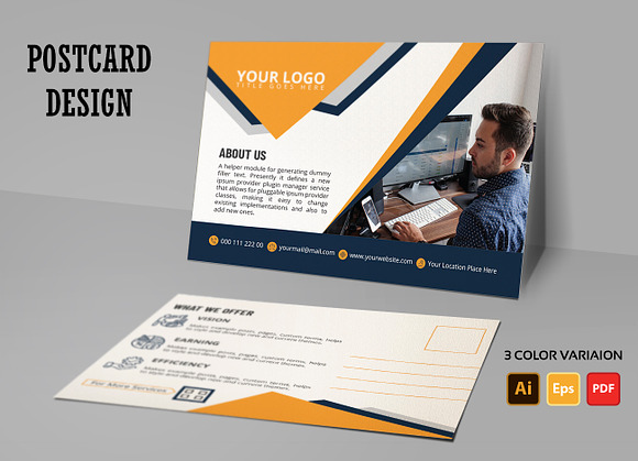 Business Postcard Design in Postcard Templates - product preview 3