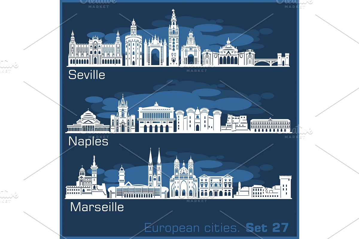 European cities - Naples, Seville in Illustrations - product preview 8