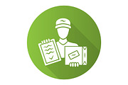 Package delivery green glyph icon