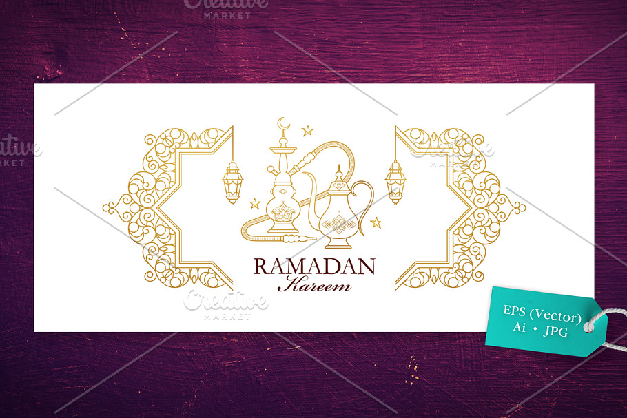 3. Greetings Card for Ramadan Month in Postcard Templates - product preview 8