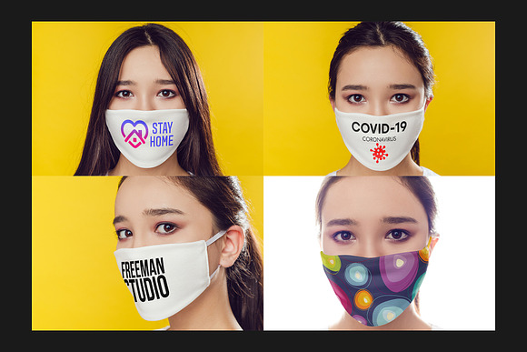 Medical Mask Mock-Up Set in Mockup Templates - product preview 4