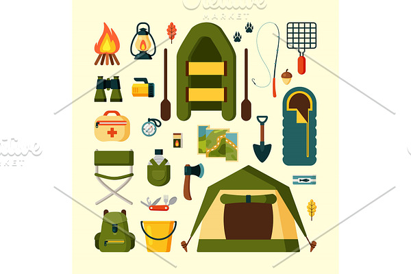 Set of equipment for camping of