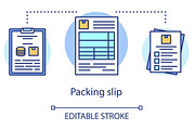 Packing slip concept icon