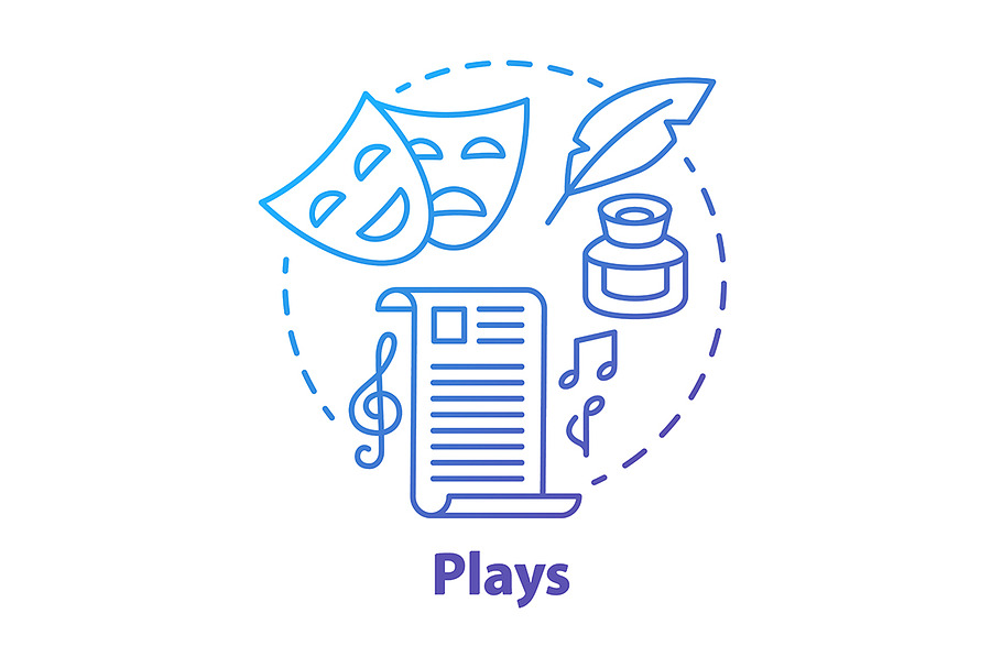 Plays blue concept icon