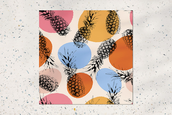 Pineapple seamless background in Patterns - product preview 1