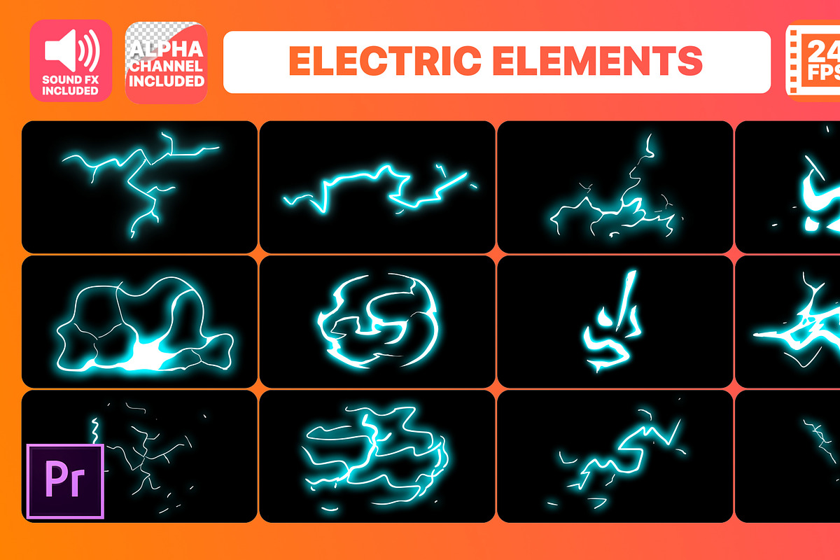 Hand Drawn Electric Elements in Templates - product preview 8