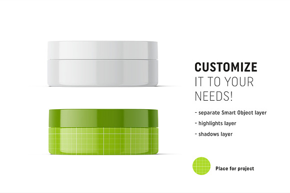 Glossy cream jar mockup 100ml in Product Mockups - product preview 1