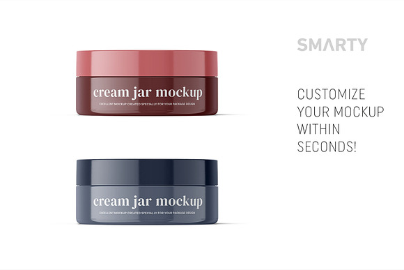 Glossy cream jar mockup 100ml in Product Mockups - product preview 2