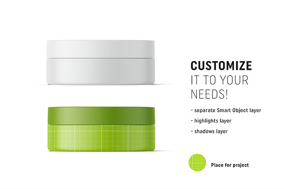 Cream jar mockup 100ml in Product Mockups - product preview 1