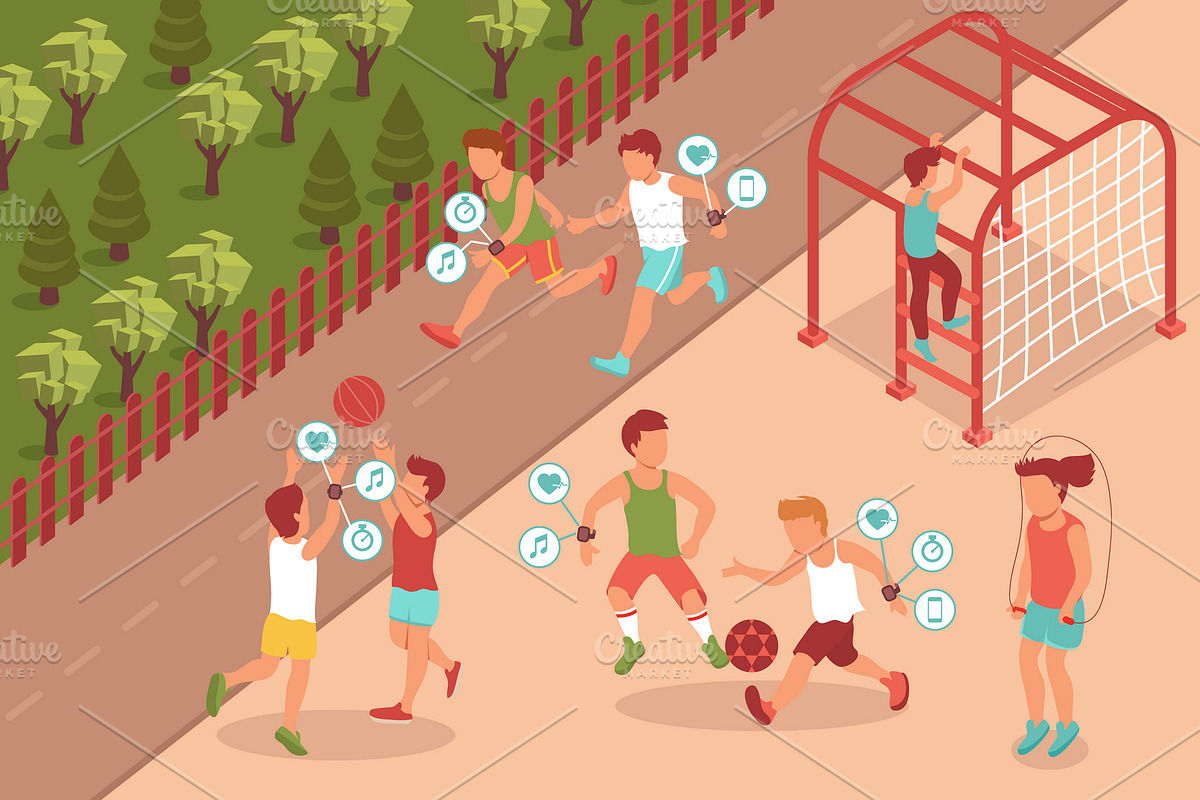 Sport gadget isometric composition in Illustrations - product preview 8