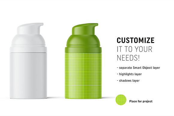 Matte airless bottle mockup in Product Mockups - product preview 1