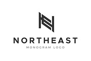 N E Letter Logo NE Monogram Tech IT