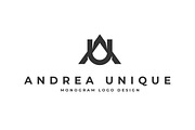A U Letter Logo AU Monogram Modern
