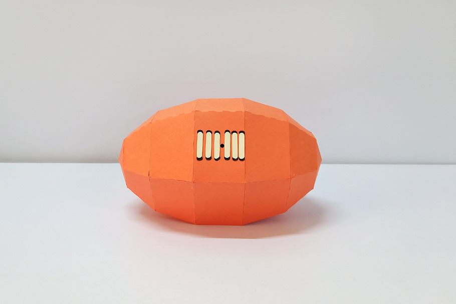 DIY Rugby ball -3d papercraft in Templates - product preview 8